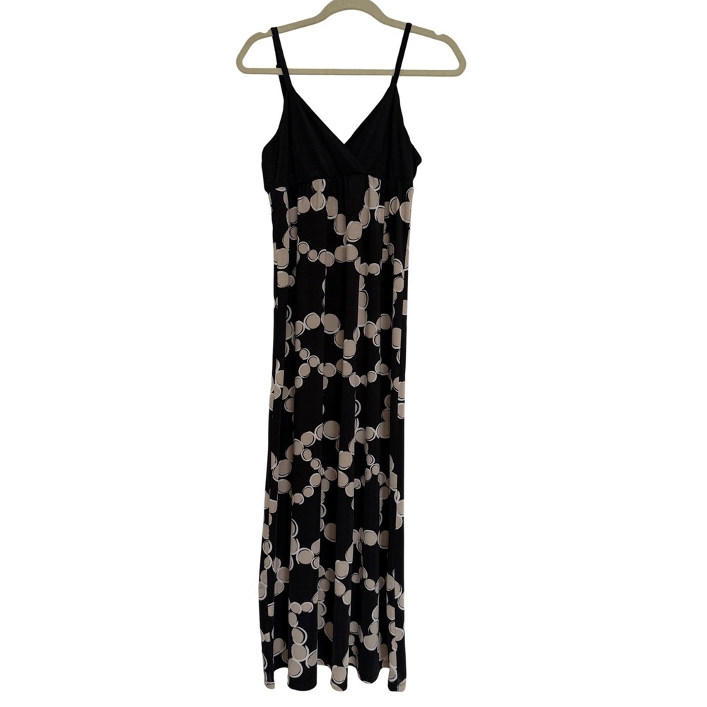 INC International Concepts Y2K Baby Doll Maxi Dress Small 90s Black Brown‎